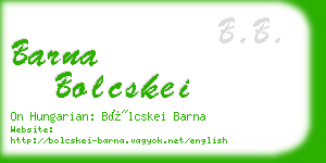 barna bolcskei business card